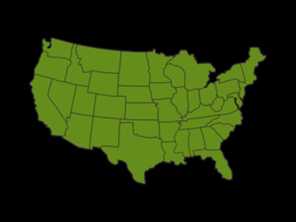 U S map Outlined Colored 350x350