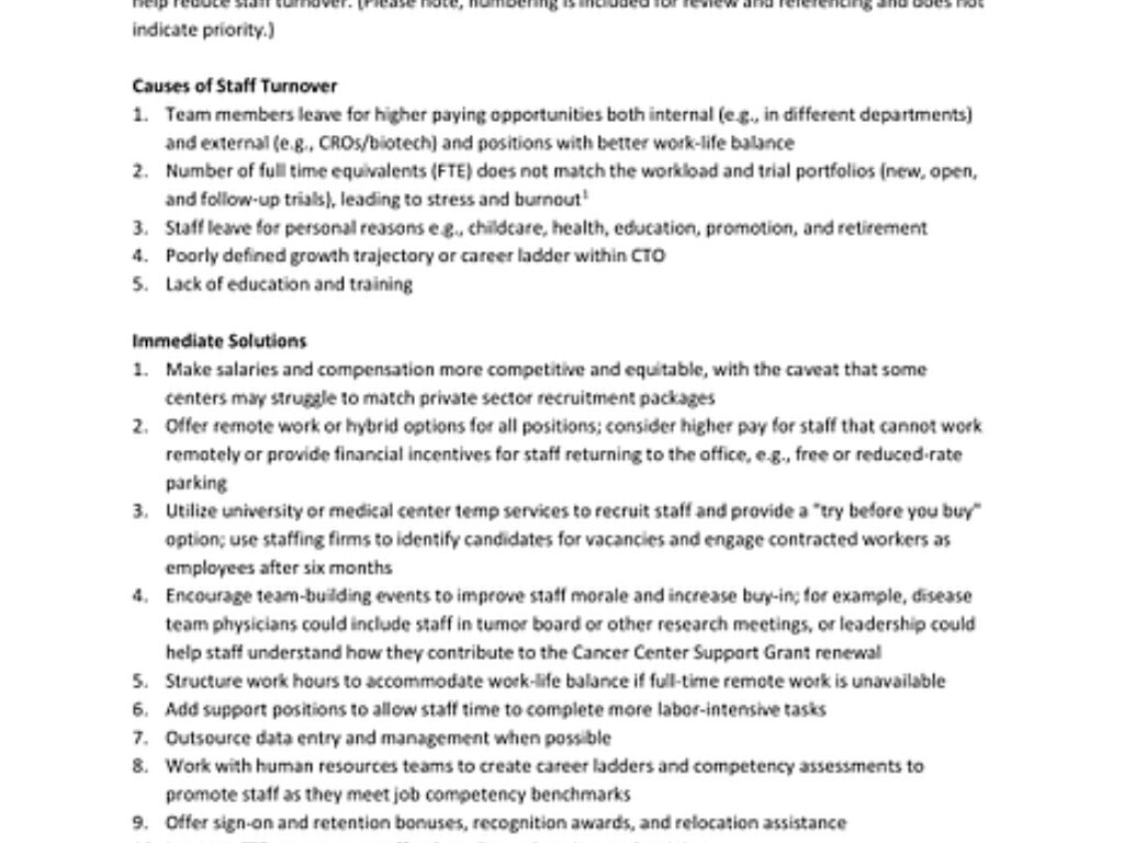 2022 CTO Staff Retention Recommendations