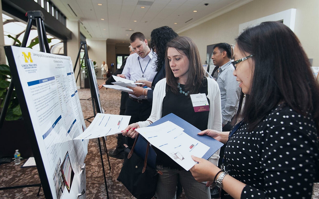 People looking at chart